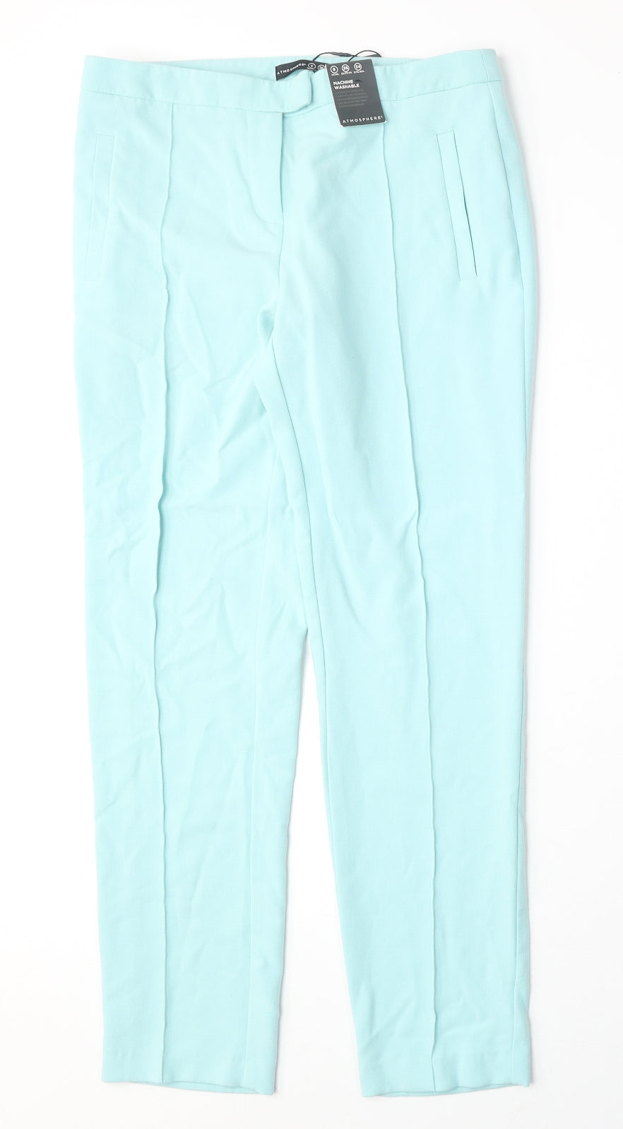 Atmosphere Womens Blue Polyester Trousers Size 8 Regular Zip