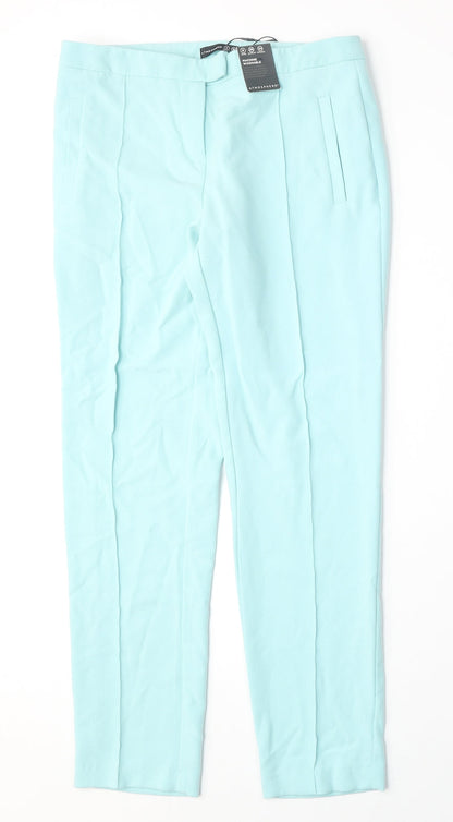 Atmosphere Womens Blue Polyester Trousers Size 8 Regular Zip