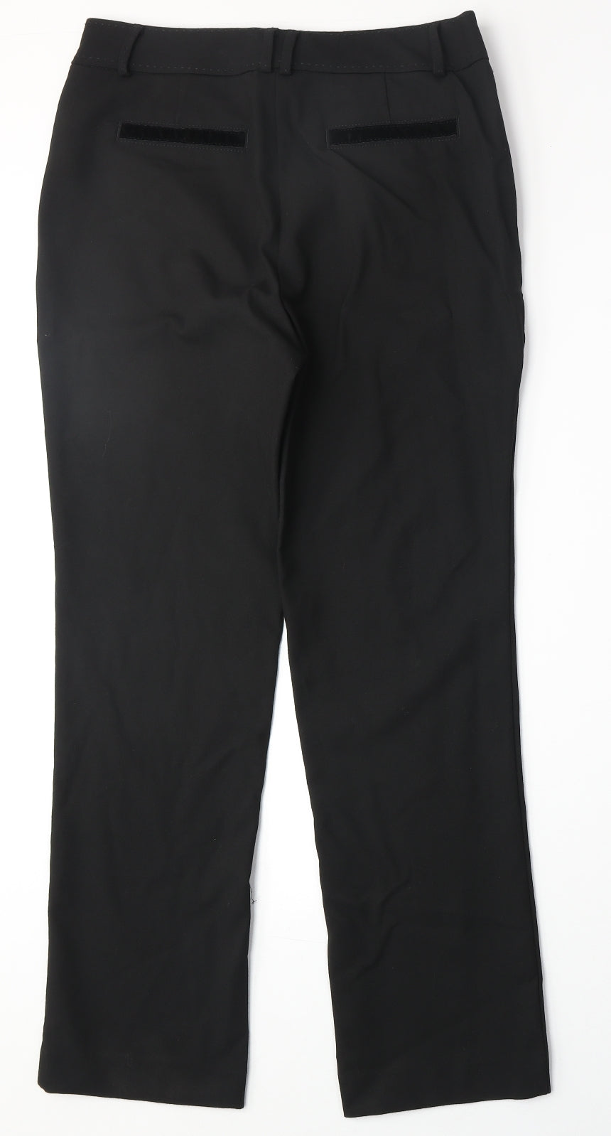 Marks and Spencer Womens Black Polyester Trousers Size 10 Regular Zip