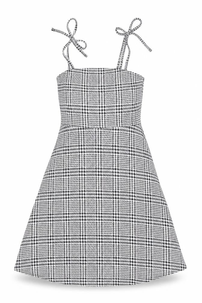 Preworn Womens Grey Plaid Polyester A-Line Size 6 Square Neck Pullover