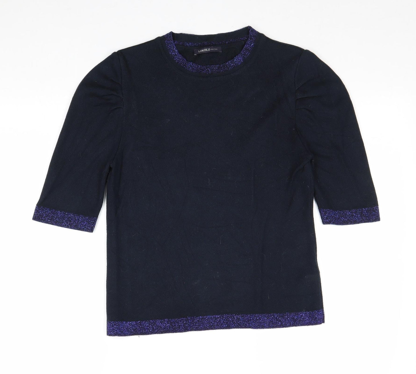 Marks and Spencer Womens Blue Round Neck Viscose Pullover Jumper Size 10
