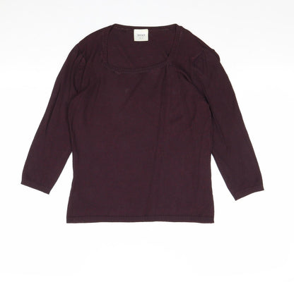 Next Womens Pink Square Neck Viscose Pullover Jumper Size 10