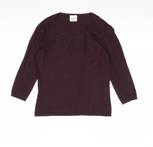 NEXT Womens Pink Square Neck Viscose Pullover Jumper Size 10