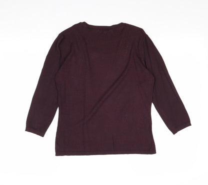 Next Womens Pink Square Neck Viscose Pullover Jumper Size 10