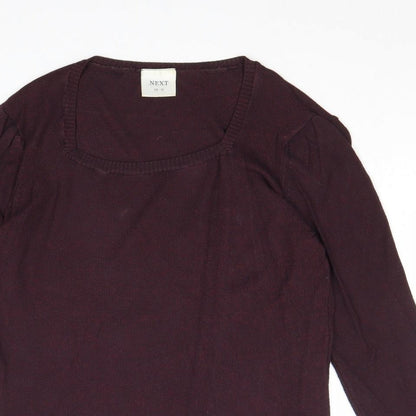 Next Womens Pink Square Neck Viscose Pullover Jumper Size 10