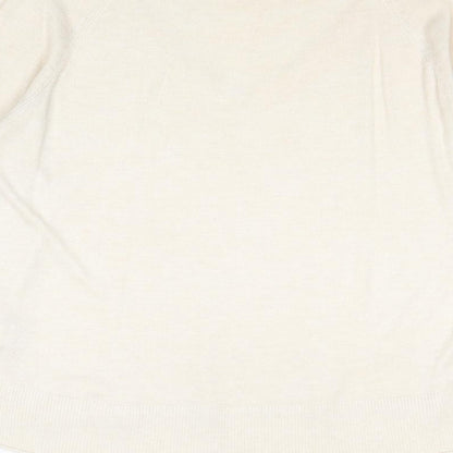 Zara Womens Beige V-Neck Polyester Pullover Jumper Size L