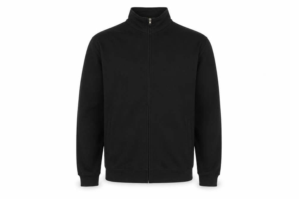 Just Hoods Mens Black Polyester Full Zip Sweatshirt Size L Zip - Pockets
