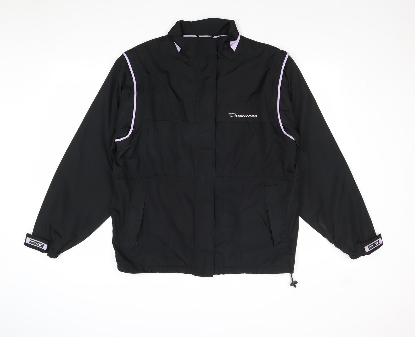 Benross Womens Black Windbreaker Jacket Size 12 Zip