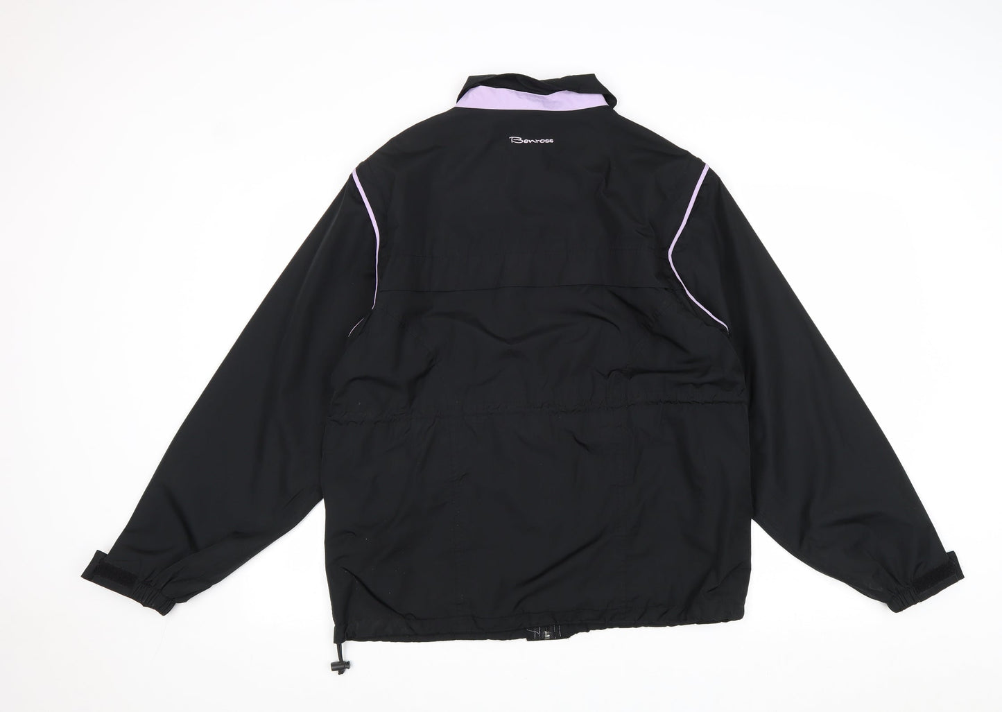 Benross Womens Black Windbreaker Jacket Size 12 Zip