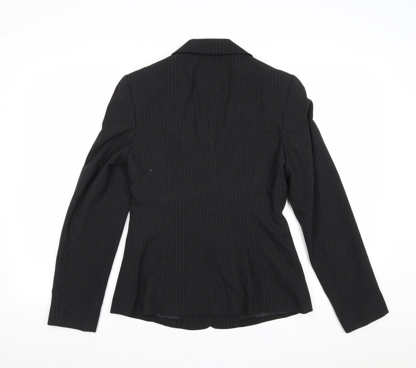 Papaya Womens Black Striped Polyester Jacket Suit Jacket Size 10