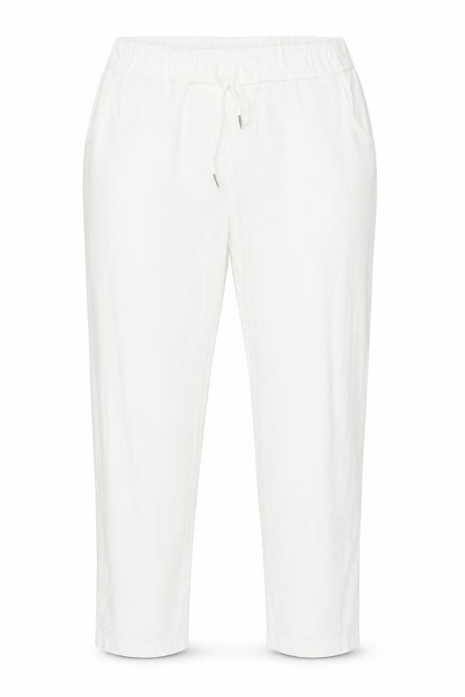 Preworn Womens White Viscose Trousers Size 3XL Regular Drawstring
