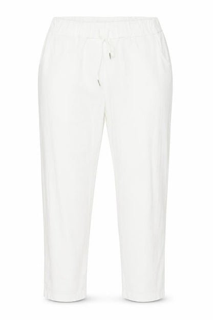 Preworn Womens White Viscose Trousers Size 3XL Regular Drawstring
