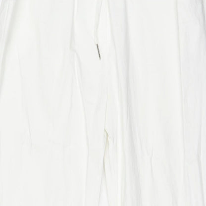 Preworn Womens White Viscose Trousers Size 3XL Regular Drawstring