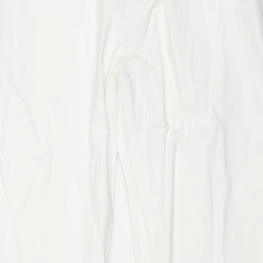 Preworn Womens White Viscose Trousers Size 3XL Regular Drawstring