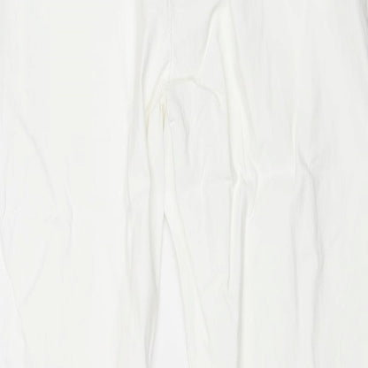 Preworn Womens White Viscose Trousers Size 3XL Regular Drawstring