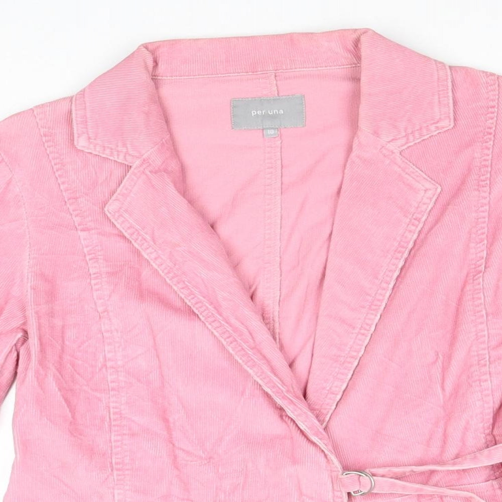 Per Una Womens Pink Jacket Blazer Size 10 Buckle