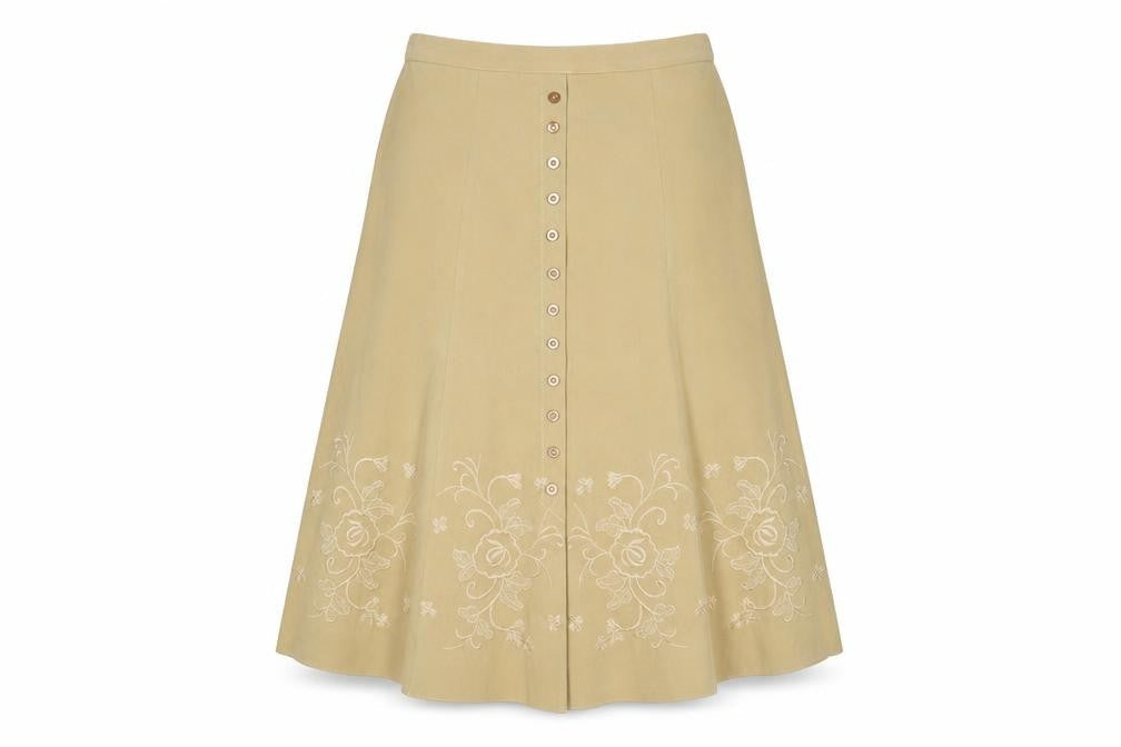 Rosy Womens Brown Floral Polyester Swing Skirt Size 14