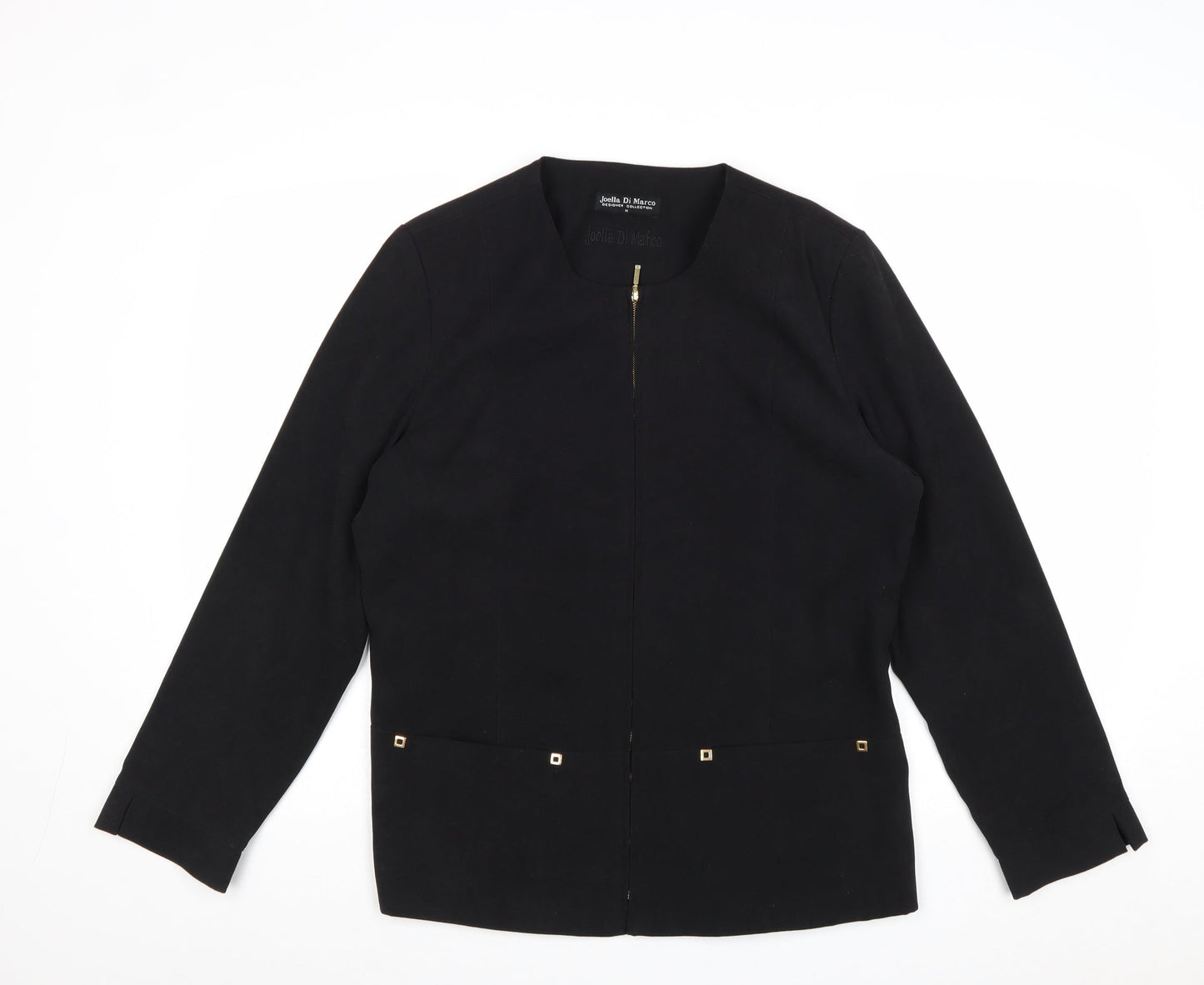 Joella Di Marco Womens Black Jacket Size M Zip - Suede