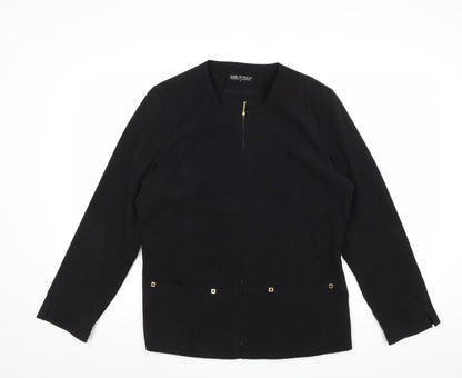 Joella Di Marco Womens Black Jacket Size M Zip - Suede