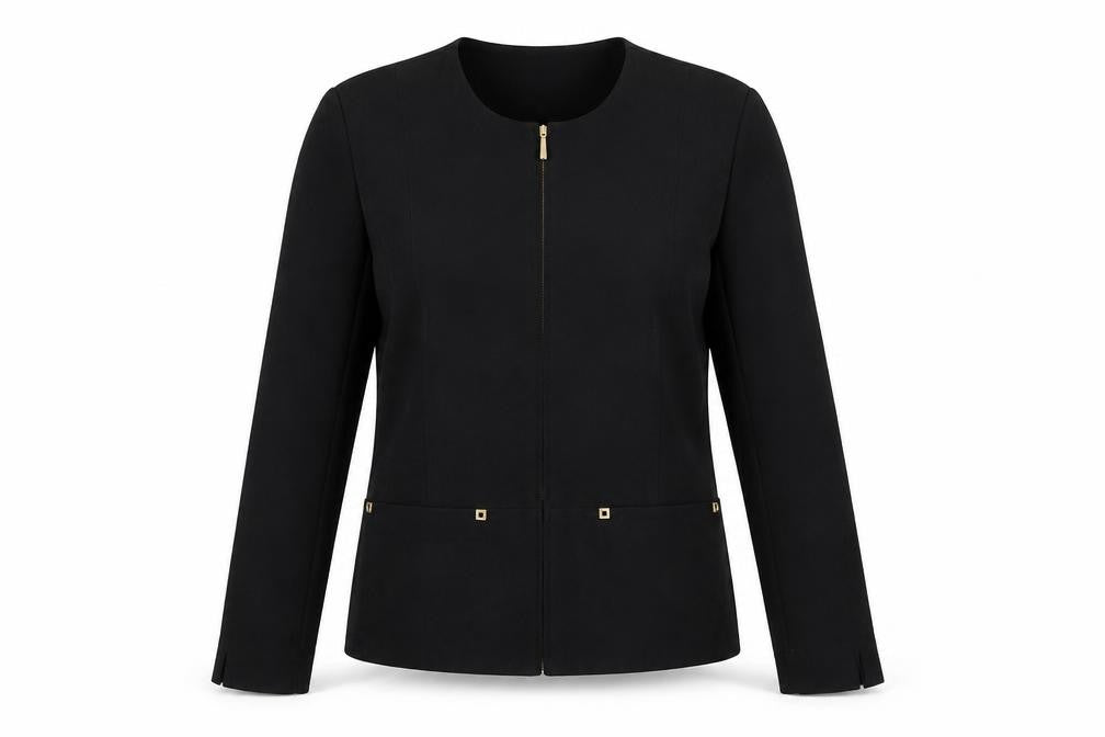 Joella Di Marco Womens Black Jacket Size M Zip - Suede