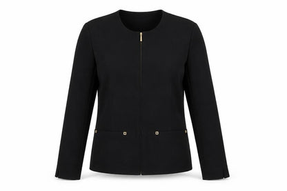 Joella Di Marco Womens Black Jacket Size M Zip - Suede