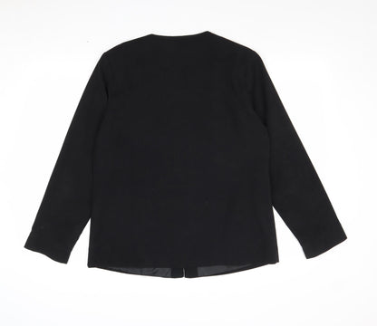 Joella Di Marco Womens Black Jacket Size M Zip - Suede