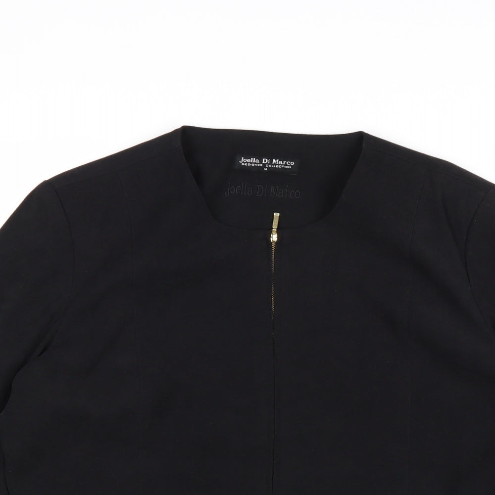 Joella Di Marco Womens Black Jacket Size M Zip - Suede