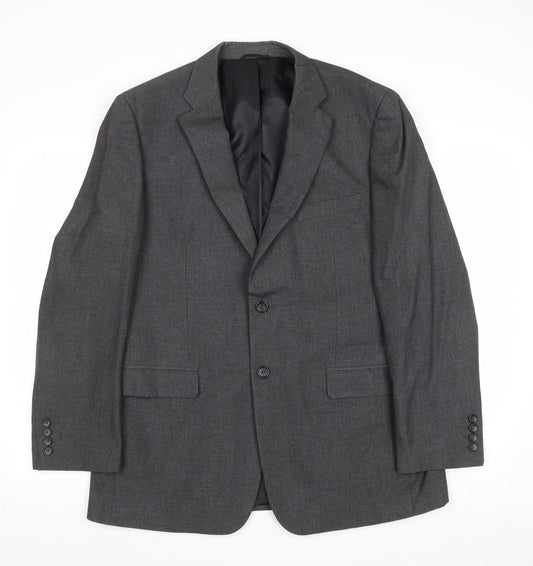 Burton Mens Grey Polyester Jacket Suit Jacket Size 42 Regular