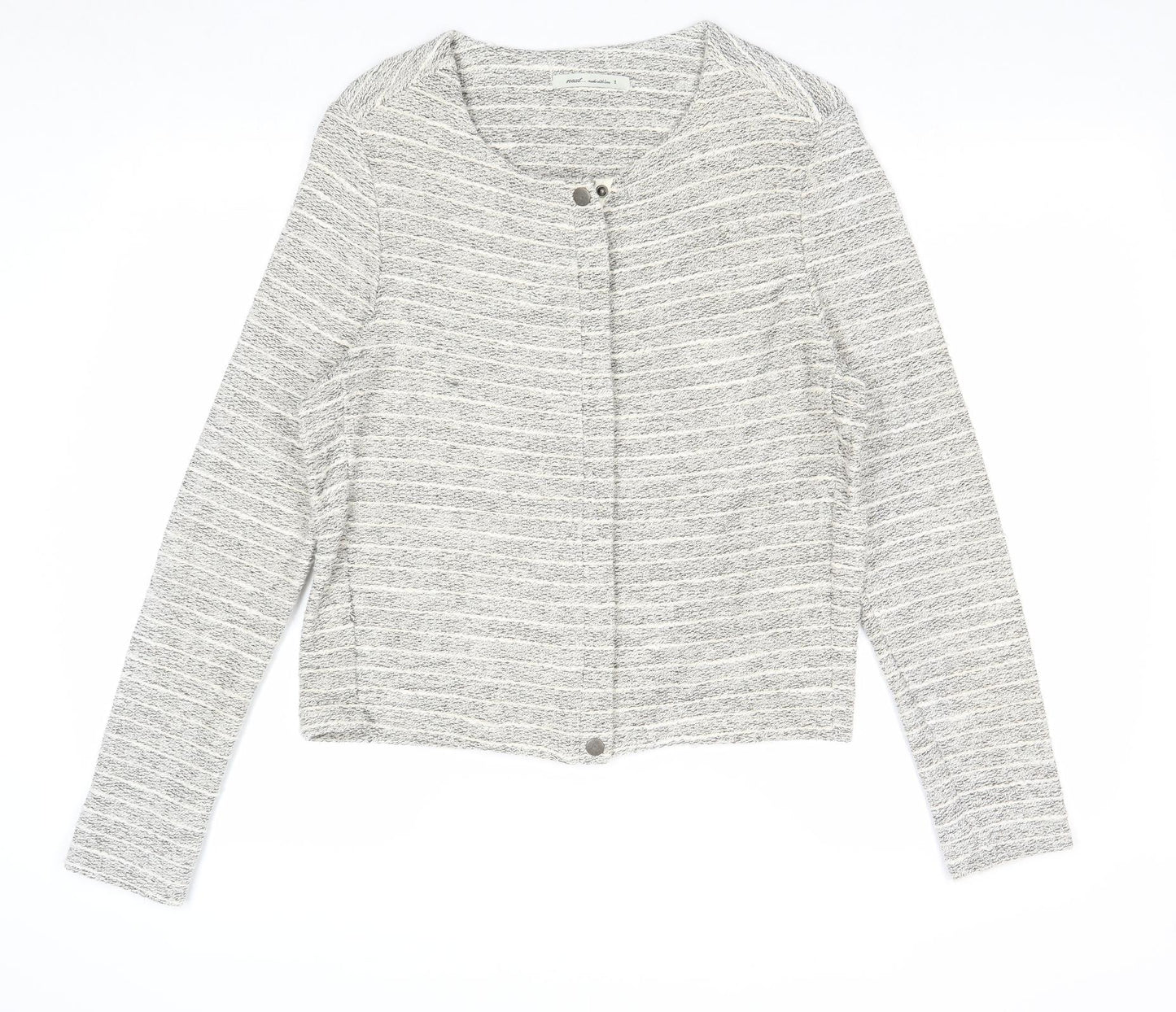 NEXT Womens Beige Striped Jacket Size 12 Zip