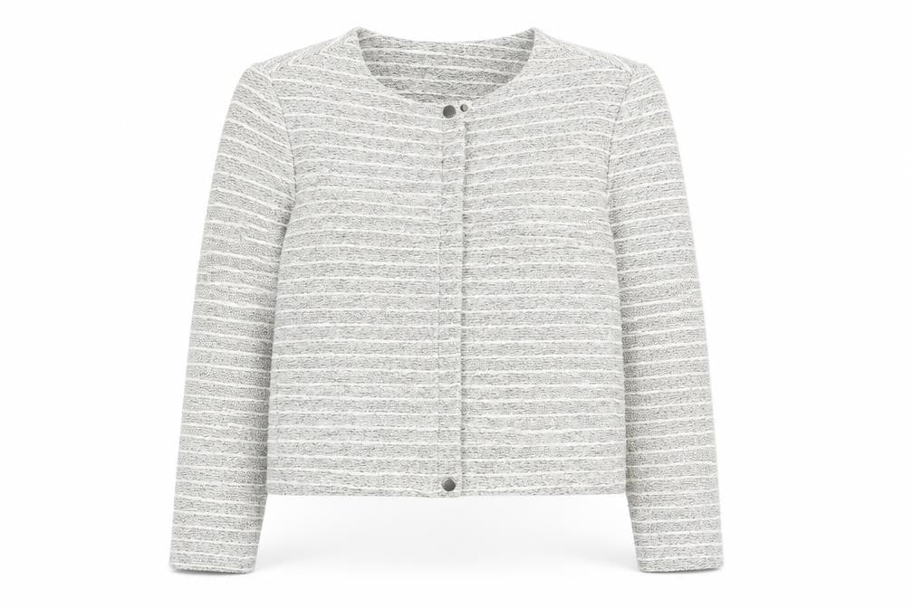NEXT Womens Beige Striped Jacket Size 12 Zip