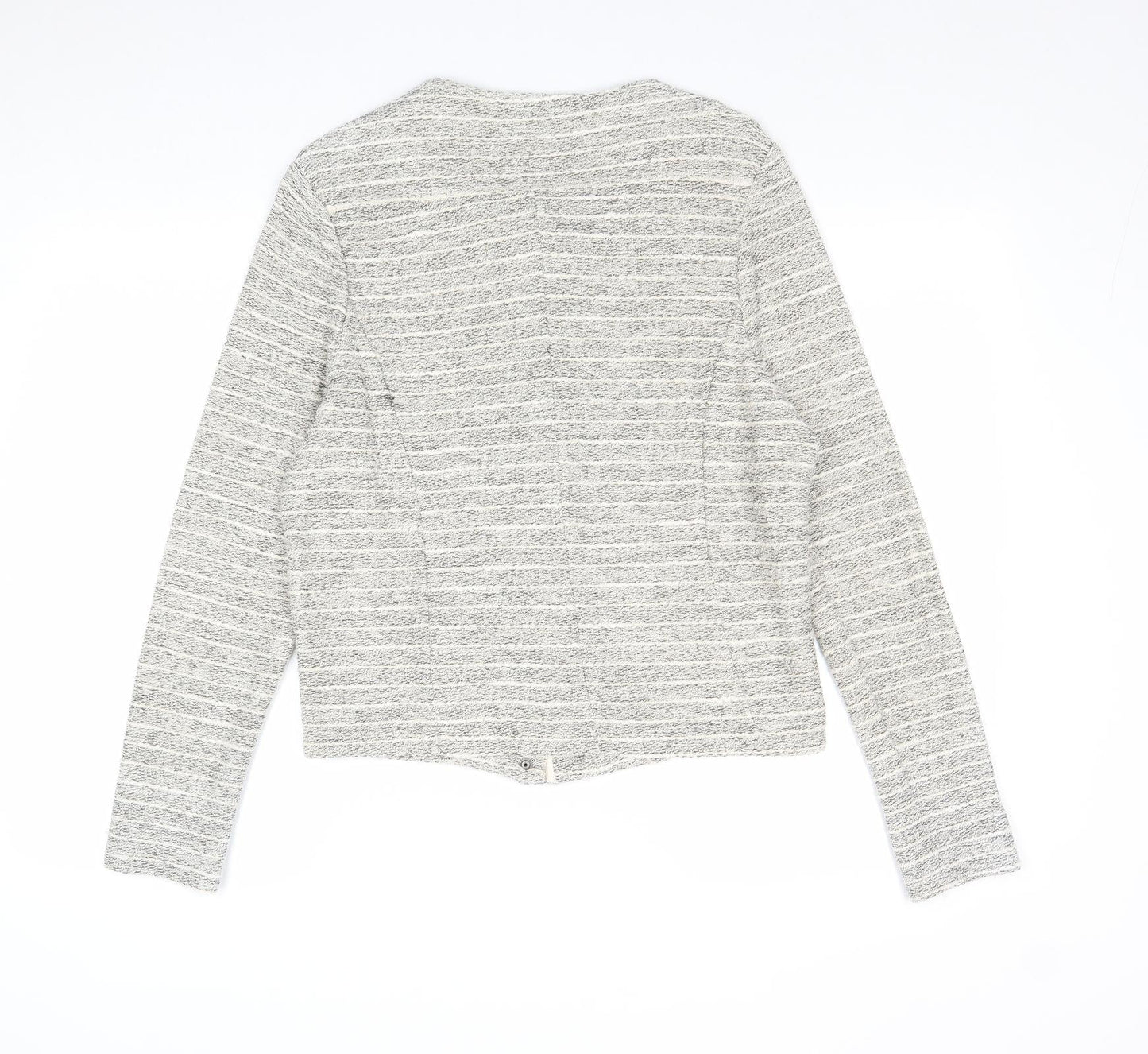 NEXT Womens Beige Striped Jacket Size 12 Zip