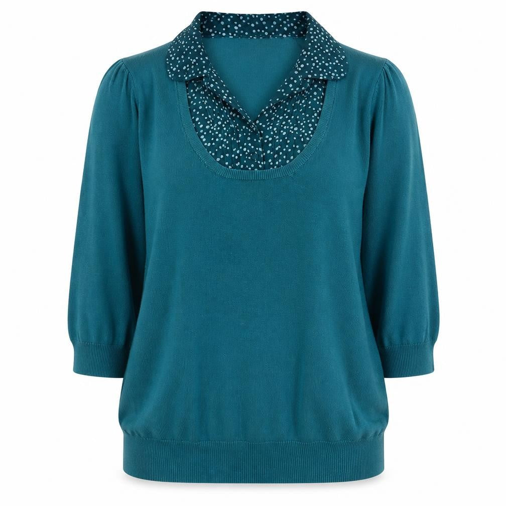Savoir Womens Blue V-Neck Viscose Pullover Jumper Size 16