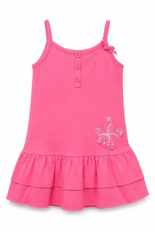 Orchestra Girls Pink Cotton A-Line Size 4 Years Round Neck Pullover - Flower Detail
