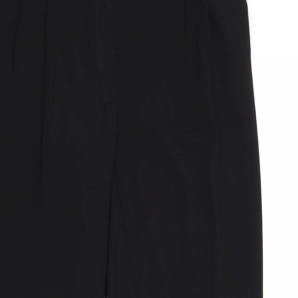 Marks and Spencer Womens Black Polyester Trousers Size M Regular Zip