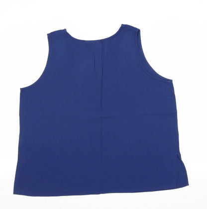 Holmewood Womens Blue Viscose Basic Tank Size L Boat Neck