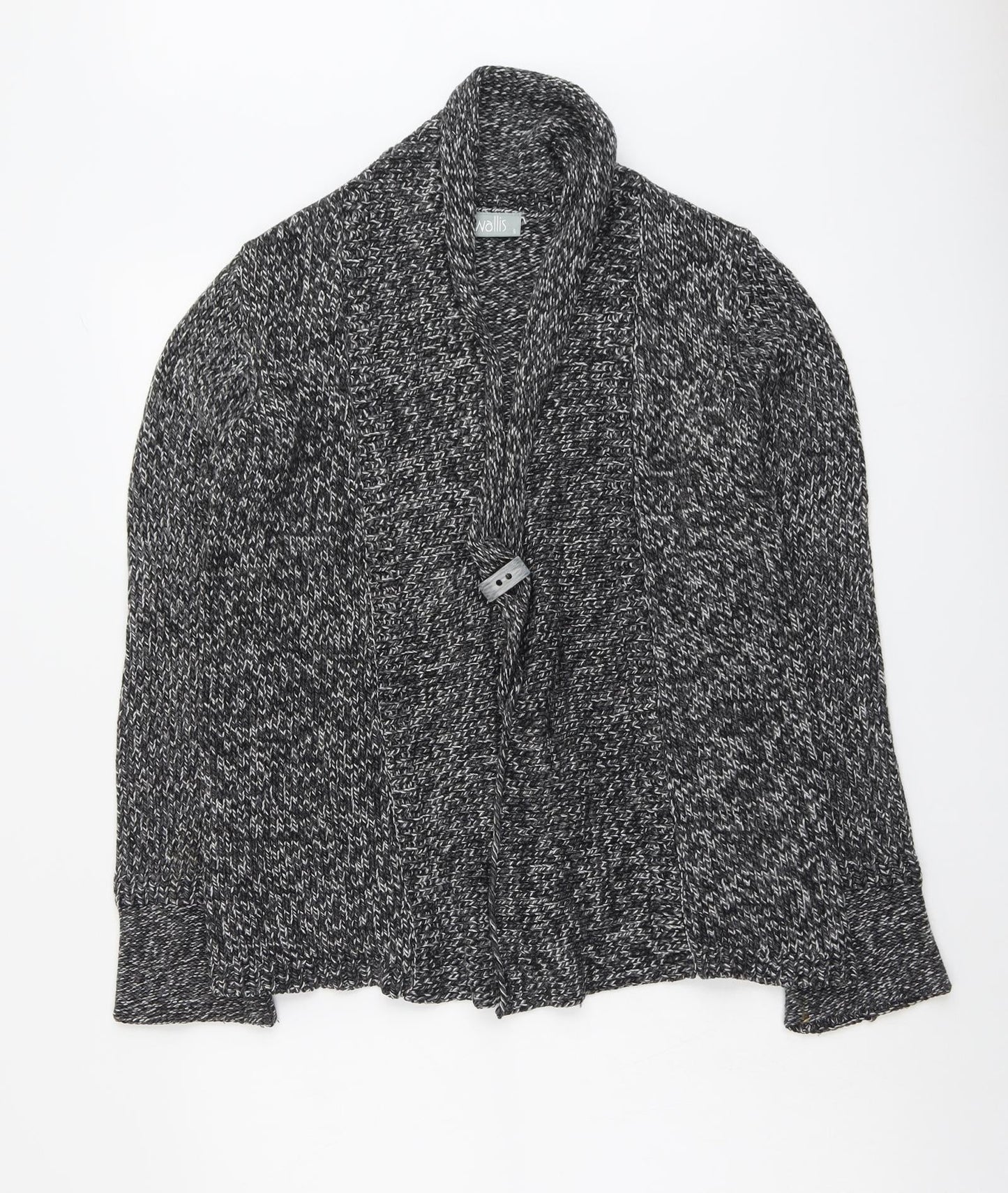 Wallis Womens Grey V-Neck Acrylic Cardigan Jumper Size S