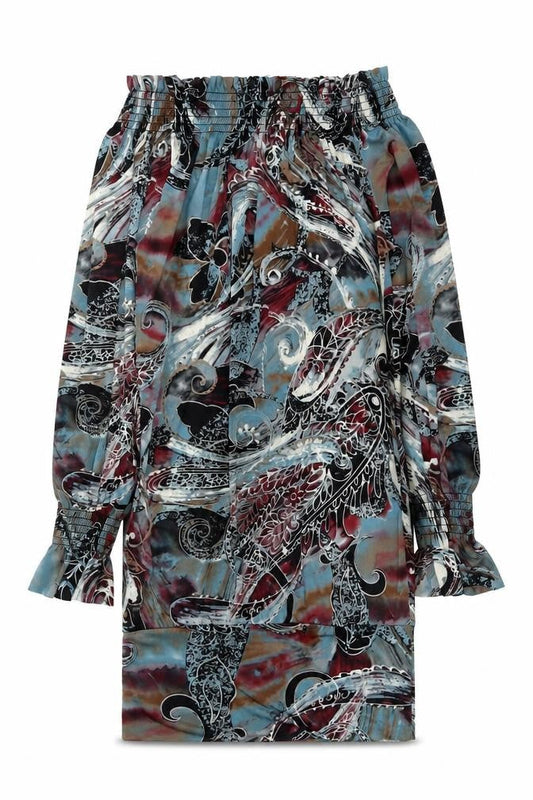 AX Paris Womens Multicoloured Geometric Polyester Shift Size 10 Off the Shoulder Pullover