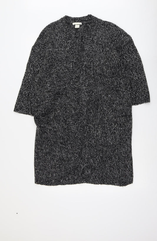 H&M Womens Grey V-Neck Acrylic Cardigan Jumper Size S