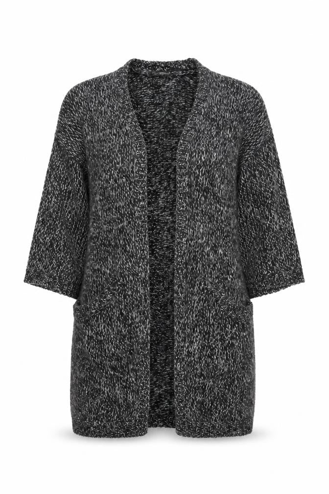 H&M Womens Grey V-Neck Acrylic Cardigan Jumper Size S