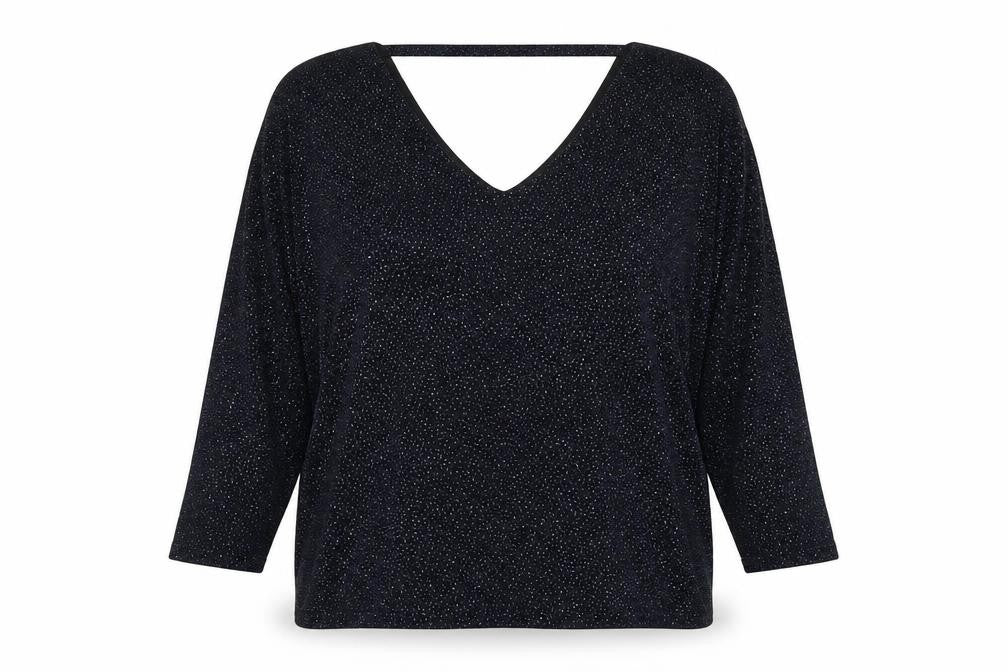 Dorothy Perkins Womens Blue Geometric Nylon Basic Blouse Size 18 V-Neck