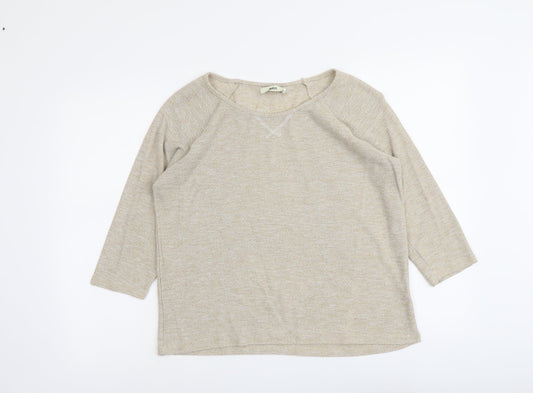 Oasis Womens Gold Boat Neck Polyester Pullover Jumper Size M