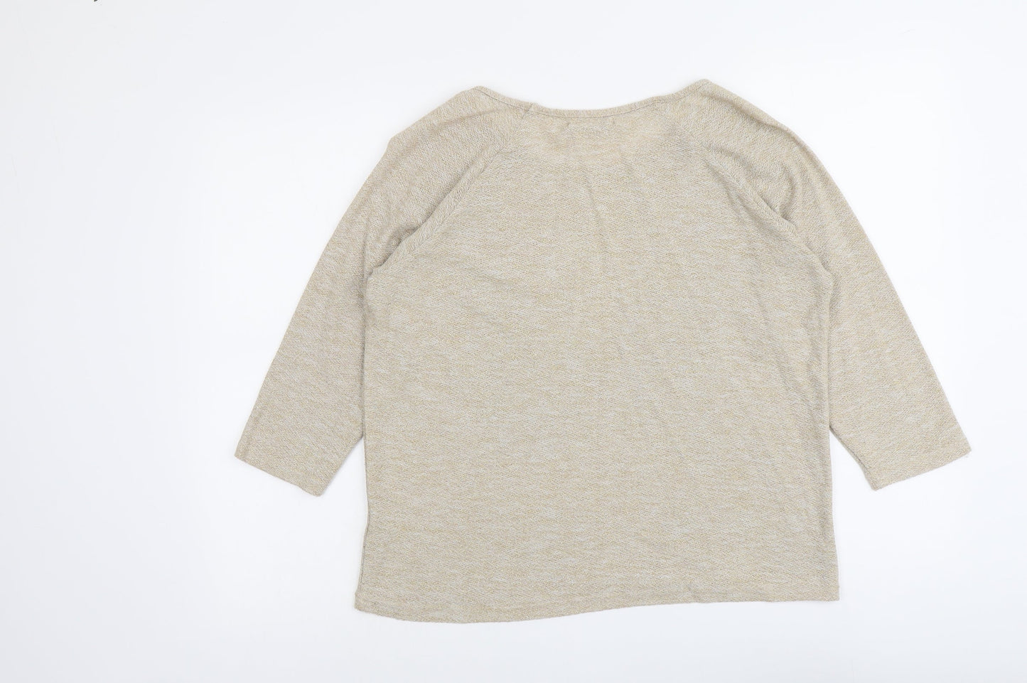 Oasis Womens Gold Boat Neck Polyester Pullover Jumper Size M