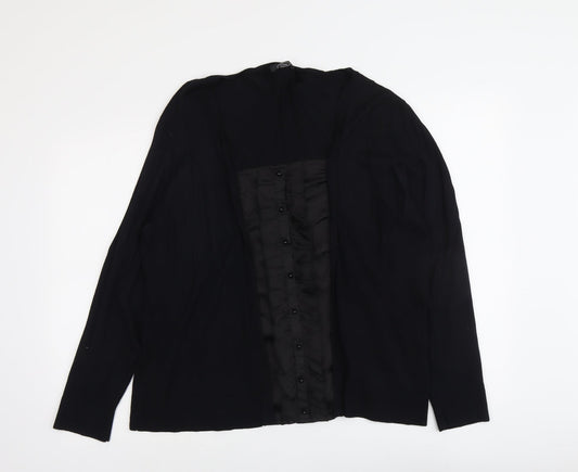 Bonmarché Womens Black Scoop Neck Viscose Cardigan Jumper Size L