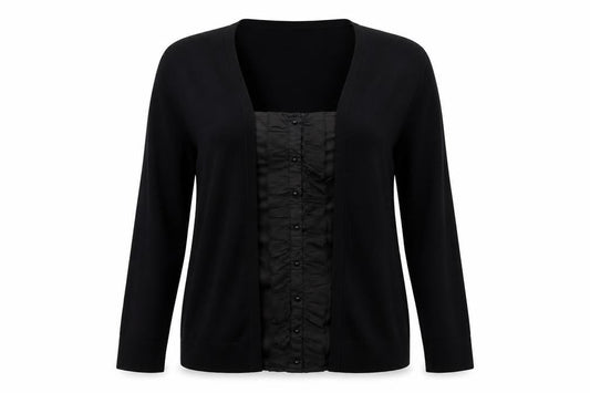 Bonmarché Womens Black Scoop Neck Viscose Cardigan Jumper Size L