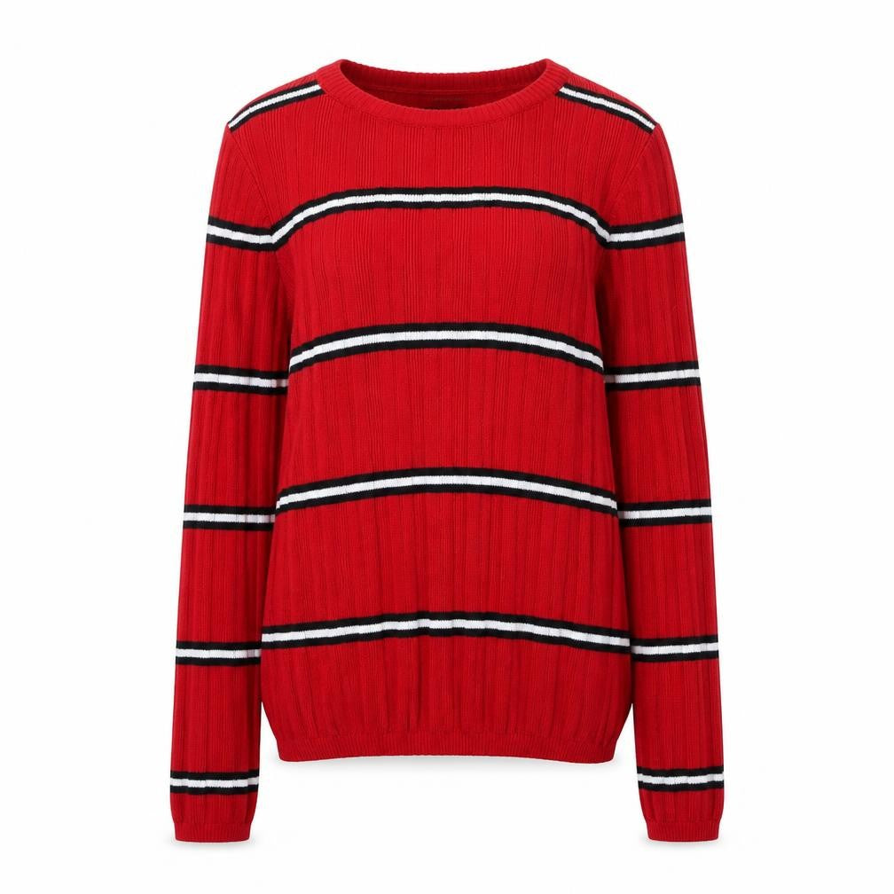 Primark Womens Red Roll Neck Polka Dot Polyester Pullover Jumper Size M