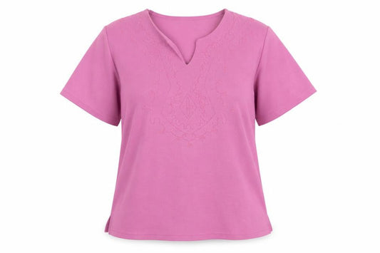 //Text... Womens Pink V-Neck Herringbone Polyester Pullover Jumper Size M