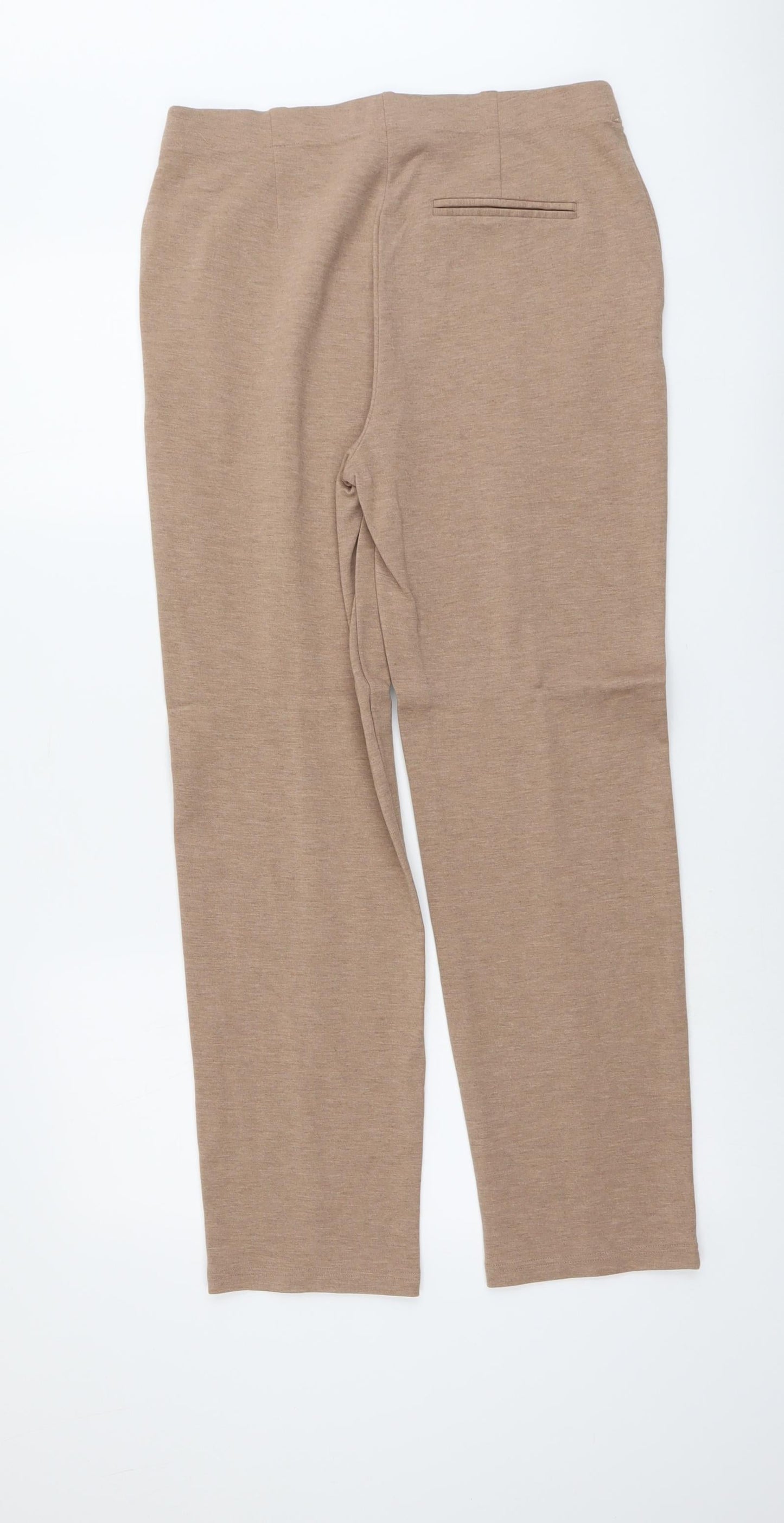 Marks and Spencer Womens Beige Viscose Trousers Size 12 L28 in Regular