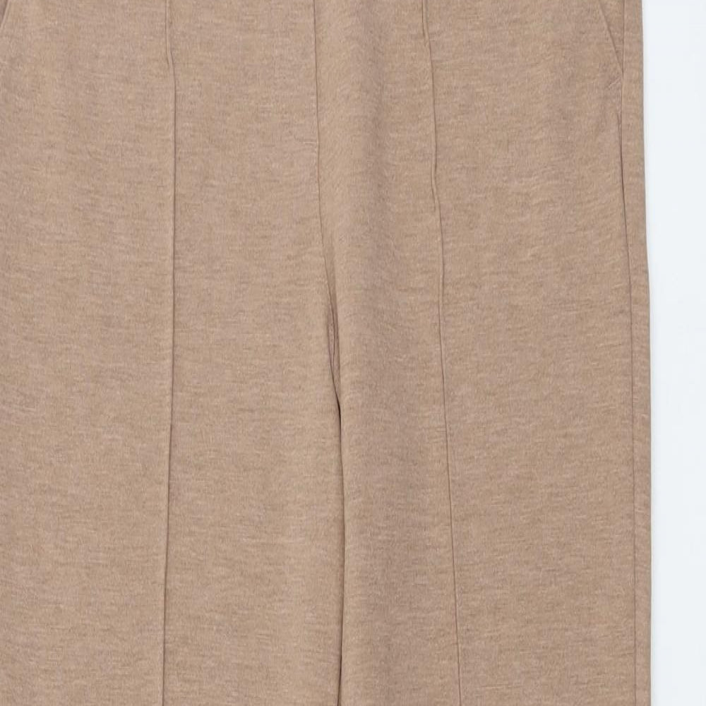Marks and Spencer Womens Beige Viscose Trousers Size 12 L28 in Regular