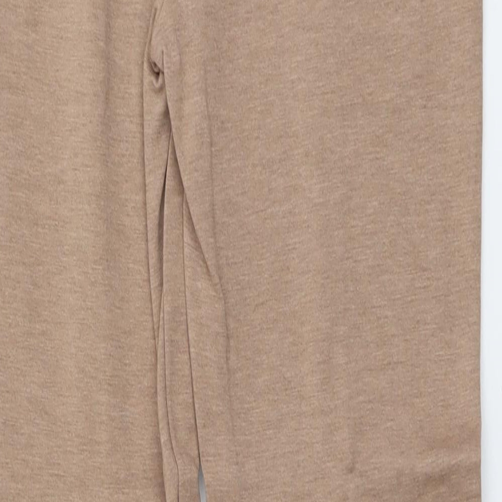 Marks and Spencer Womens Beige Viscose Trousers Size 12 L28 in Regular