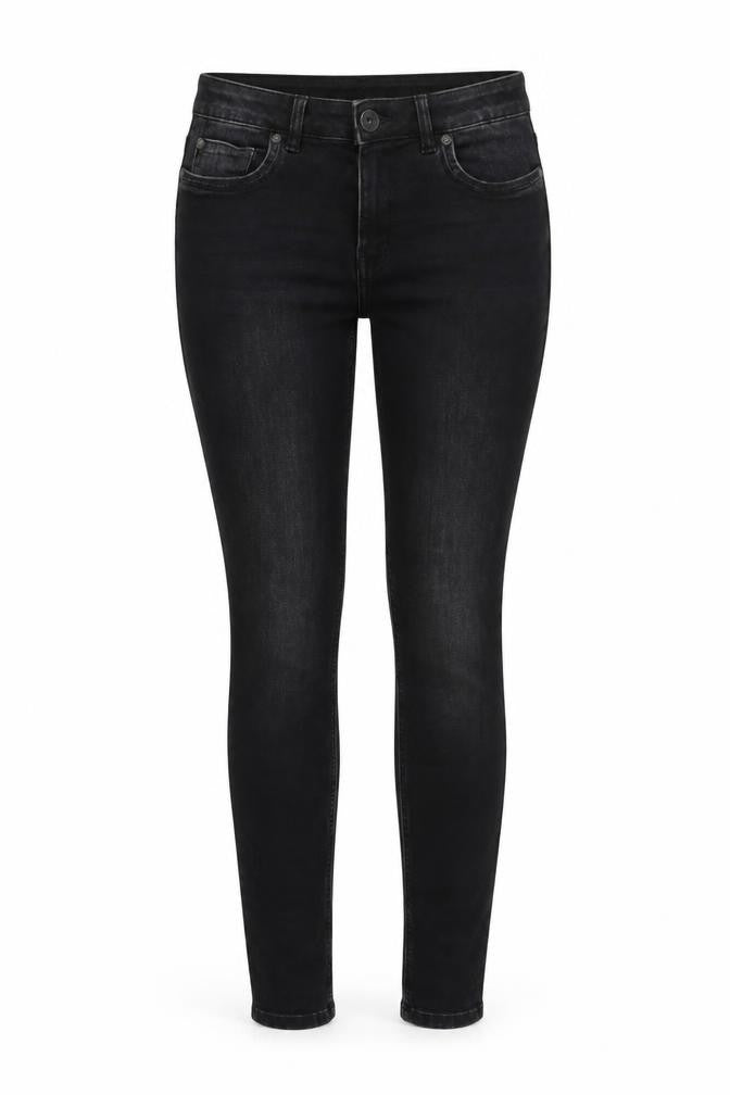 Marks & Spencer Womens Black Herringbone Cotton Skinny Jeans Size 10 L30 in Regular Button
